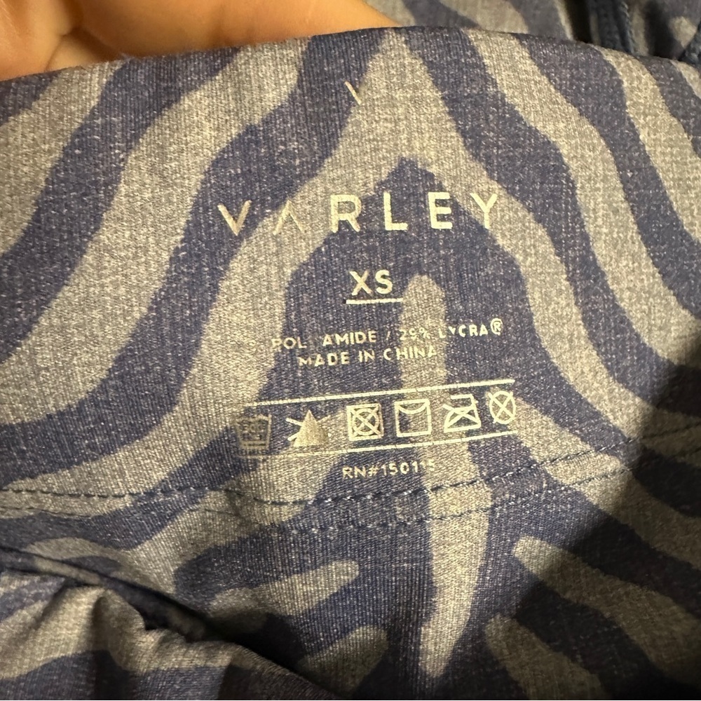 Varley Bedford Tights Blue Zebra Print Size XS High Rise Ankle - Picture 3 of 8